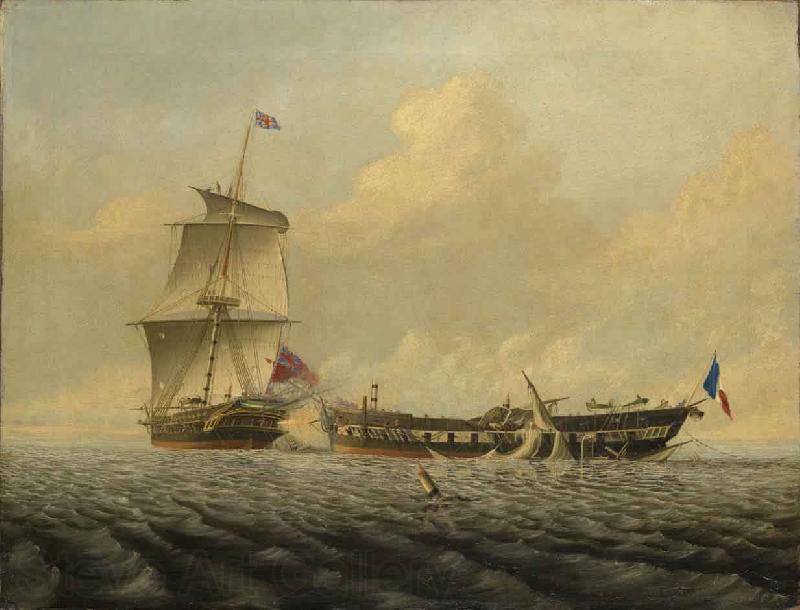 Thomas Baines Action between HMS Spain oil painting art